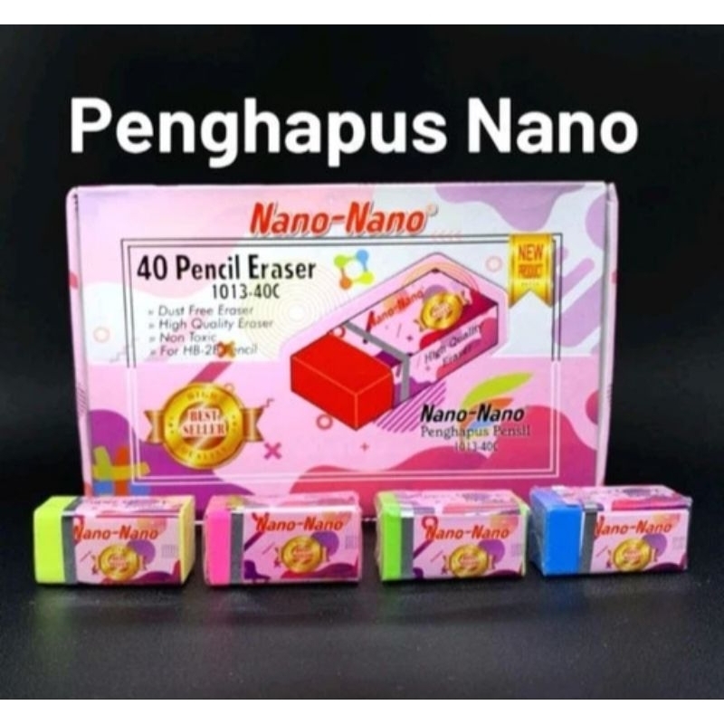 

Penghapus Pensil Warna Warni Nano Nano 1013-40C Isi 40 Pcs