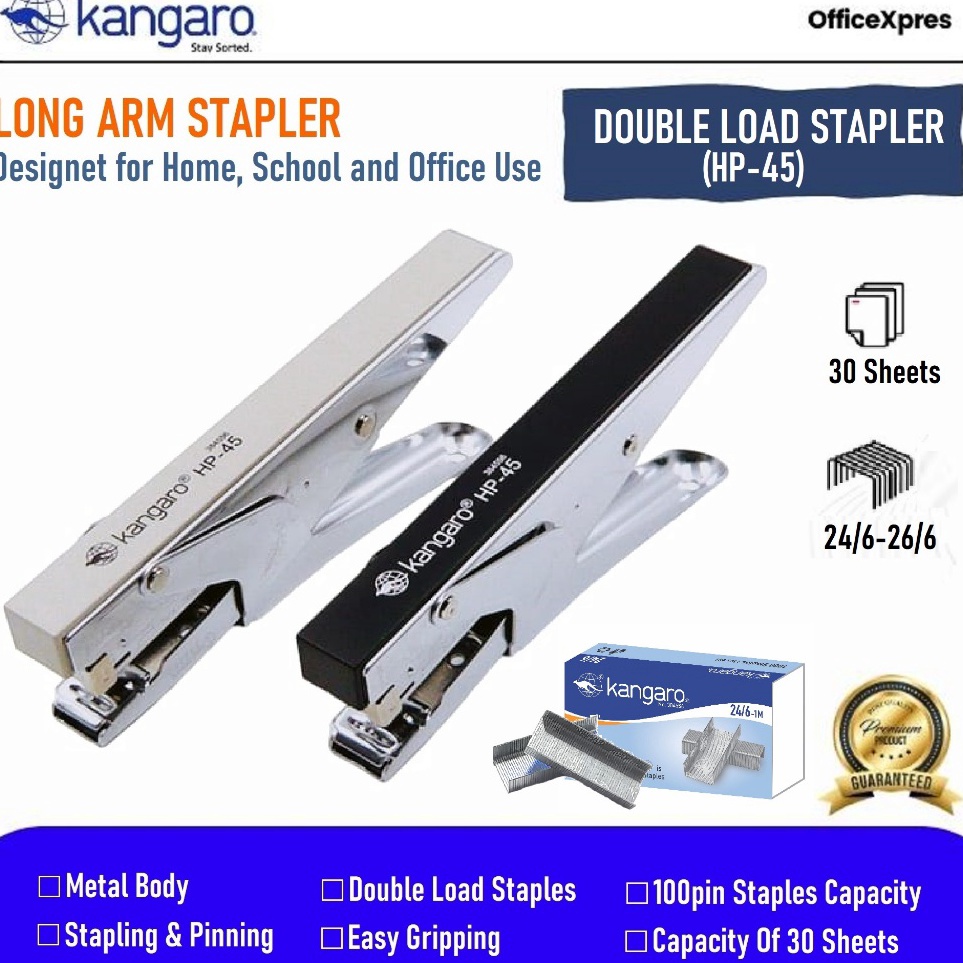 

KODE N5B4 Long Arm Stapler HP45 Stapler Jilid HP 45 Stapler Buaya HP45 Kangaro Stapler Standar HP45 Double Load Stapler No3 Hekter Jilid No246