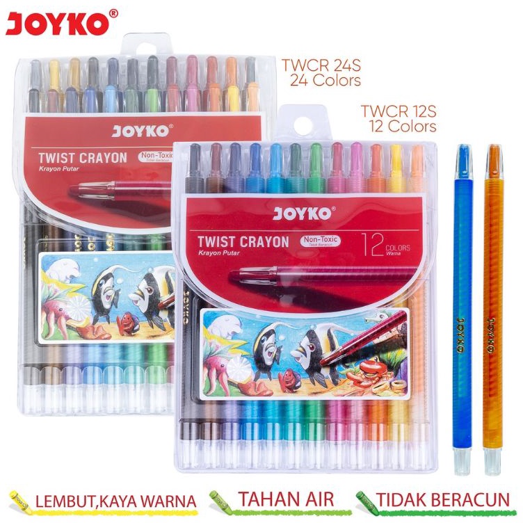 

Ready Banyak Crayon Putar JoykoTwist Crayon TWCR12S 1 set