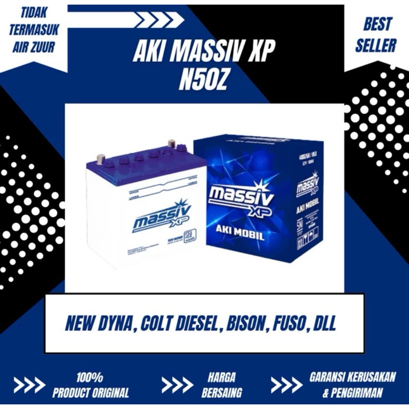 Aki Mobil Massiv XP N50Z untuk New Dyna, ELF, Colt Diesel, Fuso - Masiv