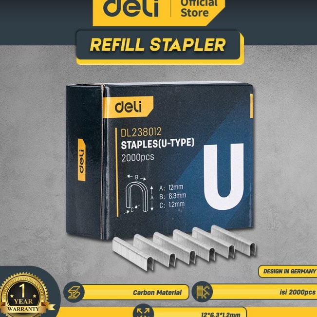 

Super Feedback Deli Hand Riveter Isi Ulang Refill Staples U12 x 63 x 12mm2pcs Perkakas EDL23812