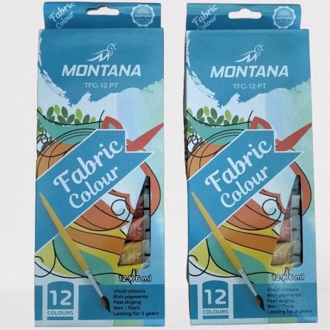 

Sekarang Promo 1 SET MONTANA FABRIC COLOUR CAT KAIN TFC12PT ISI 12 WARNA