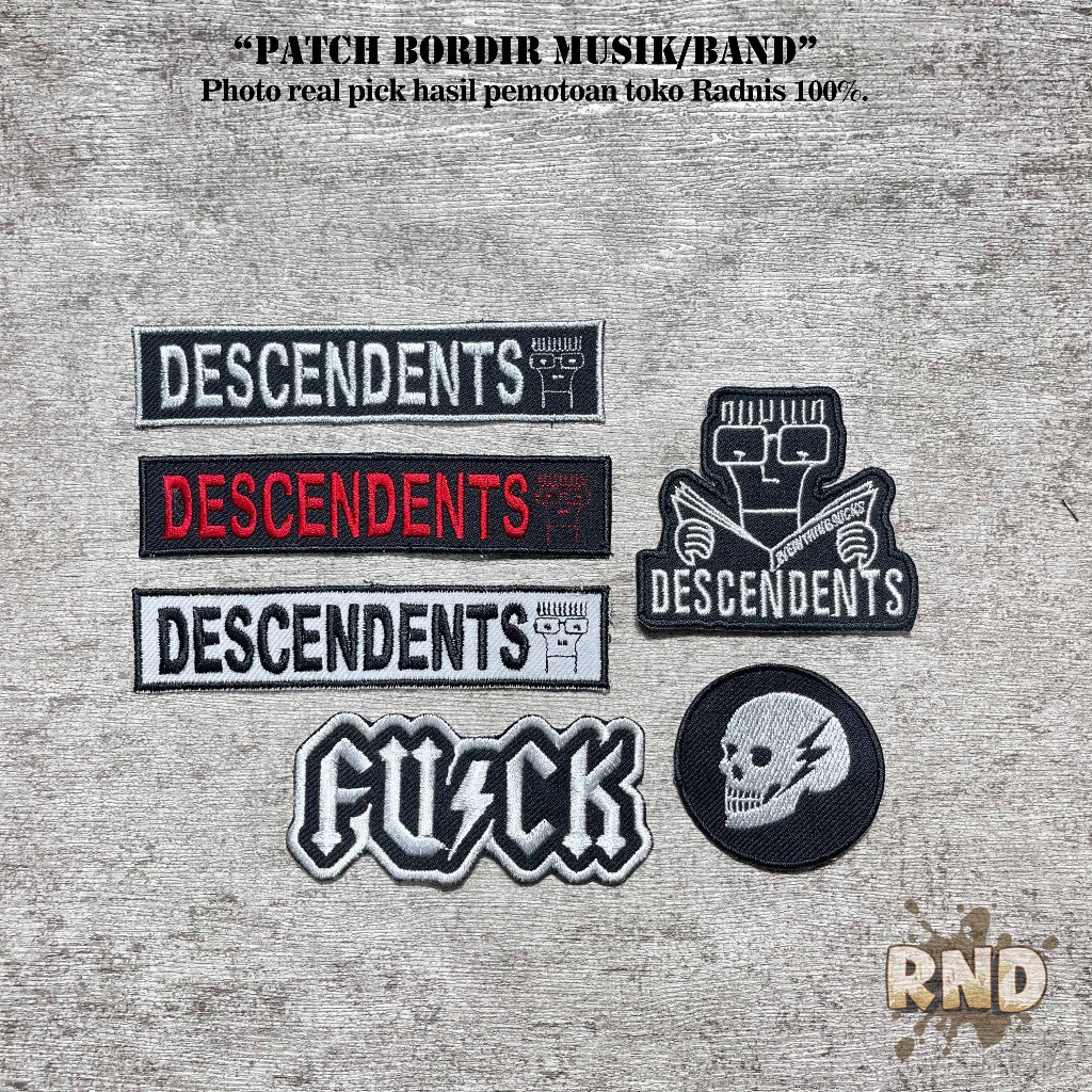 PATCH BORDIR MUSIK DESCENDENTS EMBLEM BAND TEMPELAN JAHIT DAN PATCH IRON