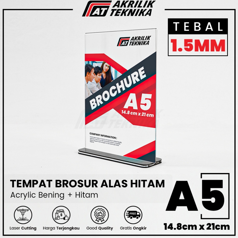 

Grosir Promo Tempat Brosur Akrilik Tent Card Holder Qris Barcode Nomor Menu Meja Kaki Hitam Ukuran A5