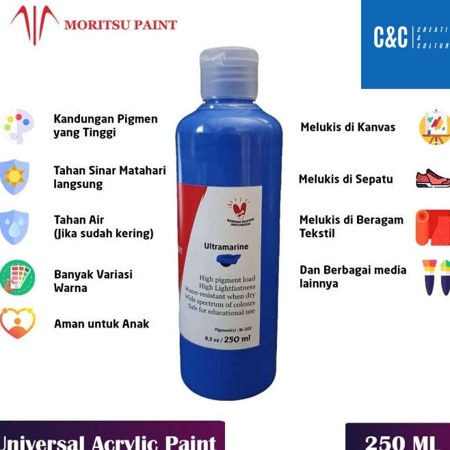 

KODE J34Y Cat Lukis Akrilik Moritsu Premium 25ml Moritsu Premium Acrylic Paint 25ml