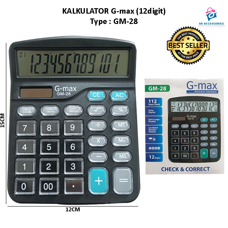 

Ready Surprise AKACC KALKULATOR Gmax GM28 12Digit ANGKA CALCULATOR DIGITAL