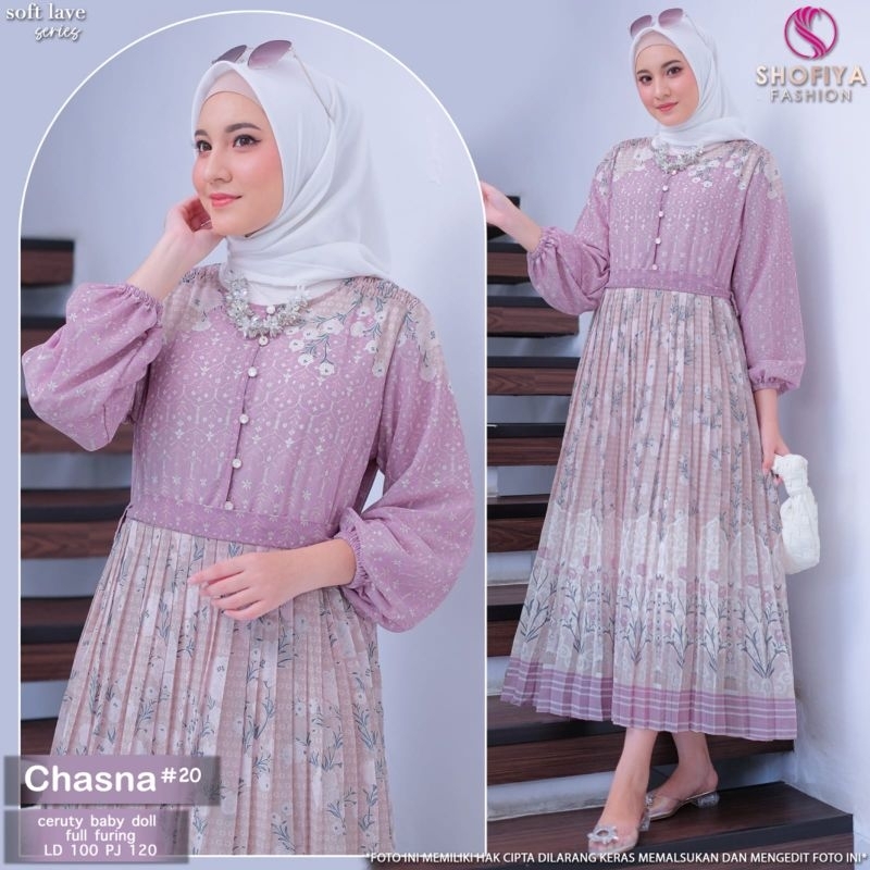 [COD] CHAZNA SERIES DRESS CERUTTY BABYDOLL PLISKET PREMIUN FULL FURING LD.100 || ORIGINAL SFS SHOFIY