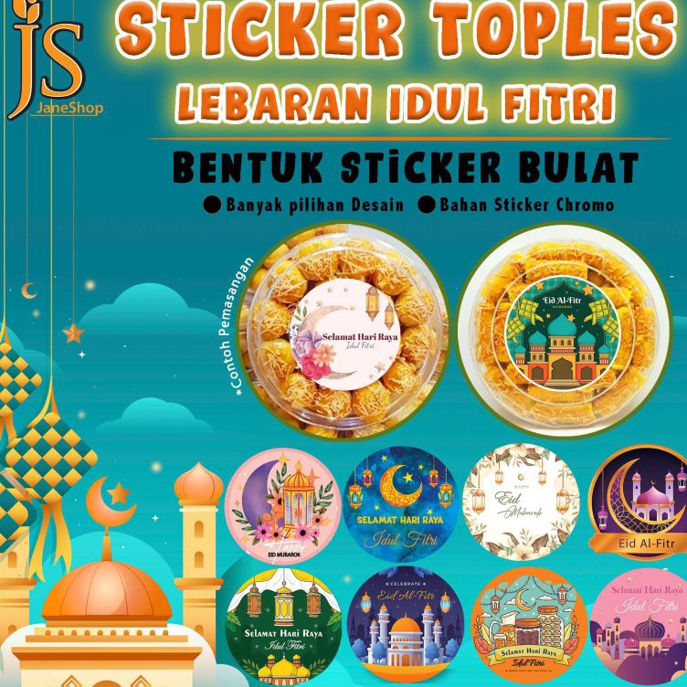 

Fast Respon Isi 5pcs Stiker Toples Idul Fitri Sticker Lebaran Sticker Bulat Stiker Kemasan Parcel Sticker Ham Pers Lebaran