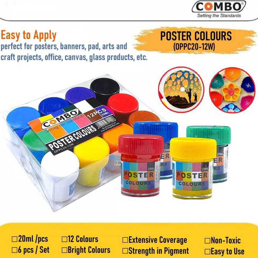 

KODE Q53I Poster Colour 12 Warna Cat Poster 2ml Combo 12pcs MIX
