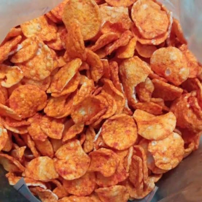 

Krupuk Keripuk Kentang Koin Udang Pedas Manis Gurih Renyah Kiloan Termurah