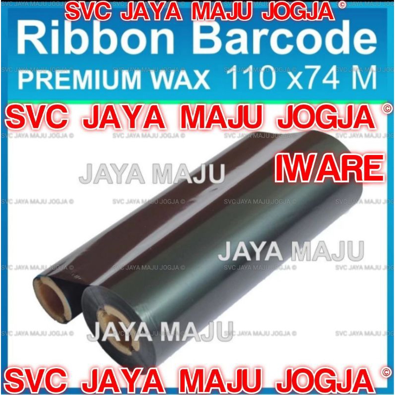 [ IWARE ]  110 MM  X  74 M   PREMIUM WAX  -  FACE OUT  ||  CORE  ½"  -  DOUBLE CORE COAK  ||  RIBBON