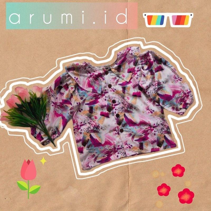 BAJU ANAK PEREMPUAN/BLOUSE ANAK PEREMPUAN/ BLOUSE ANAK CEWE LENGAN BALON RAYON