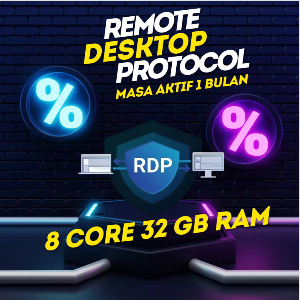 RDP MURAH 8 CORE 32 GB RAM MASA AKTIF 1 BULAN
