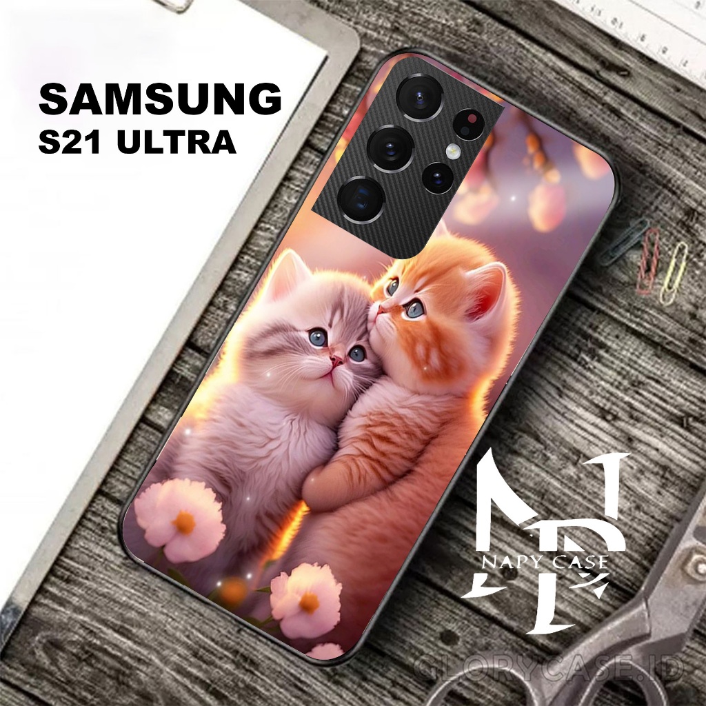 NAPY Case SAMSUNG S21 ULTRA KUCING LUCU - Casing SAMSUNG S21 ULTRA  - Case Hp - Casing Hp - Hardcase