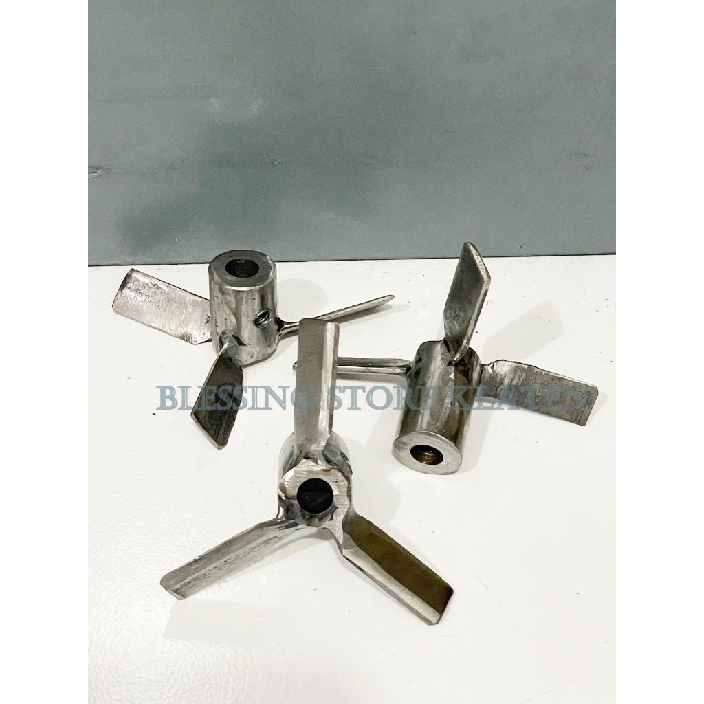 SPAREPART GILINGAN PELET PAKAN IKAN / AS PISAU/ PISAU 3DAUN SET/ PISAU GILINGAN PEMBUAT PELET