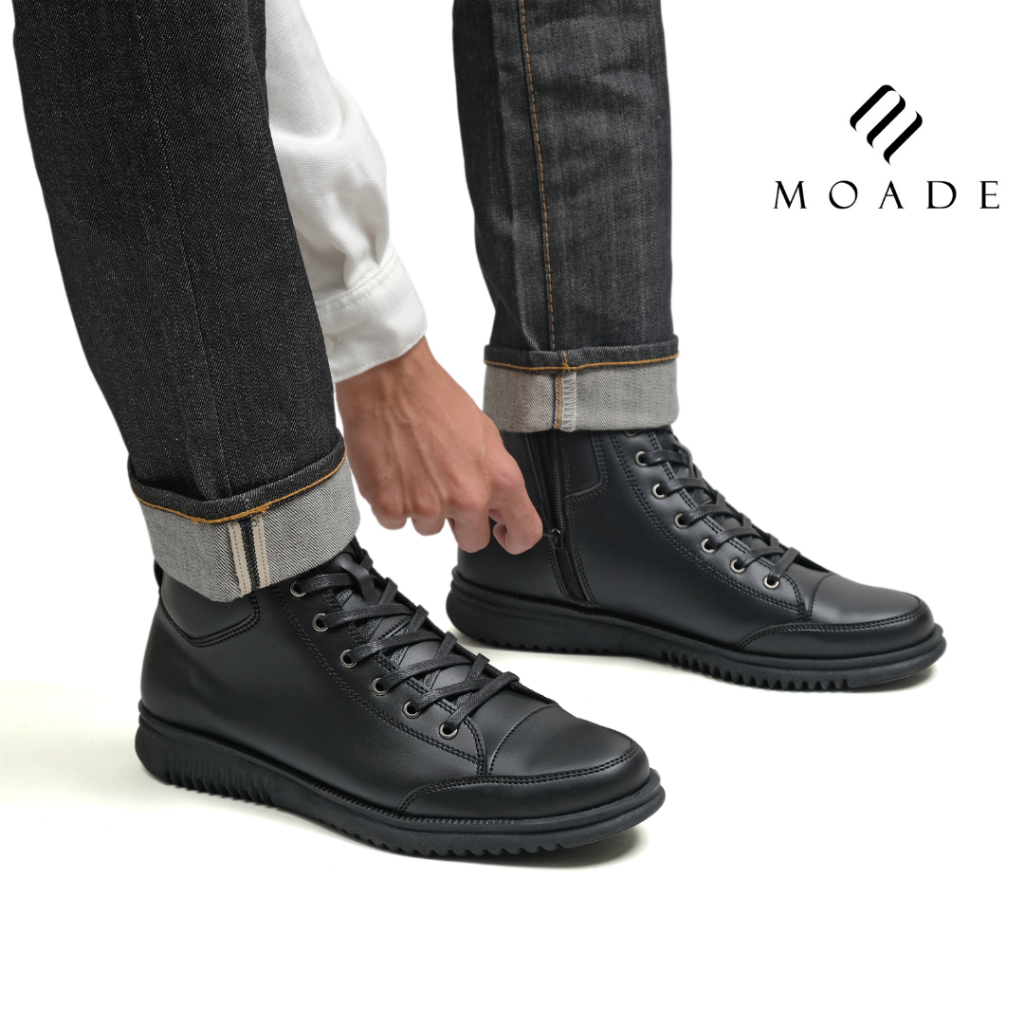 Moade Sepatu Boots Casual Pria Resleting
