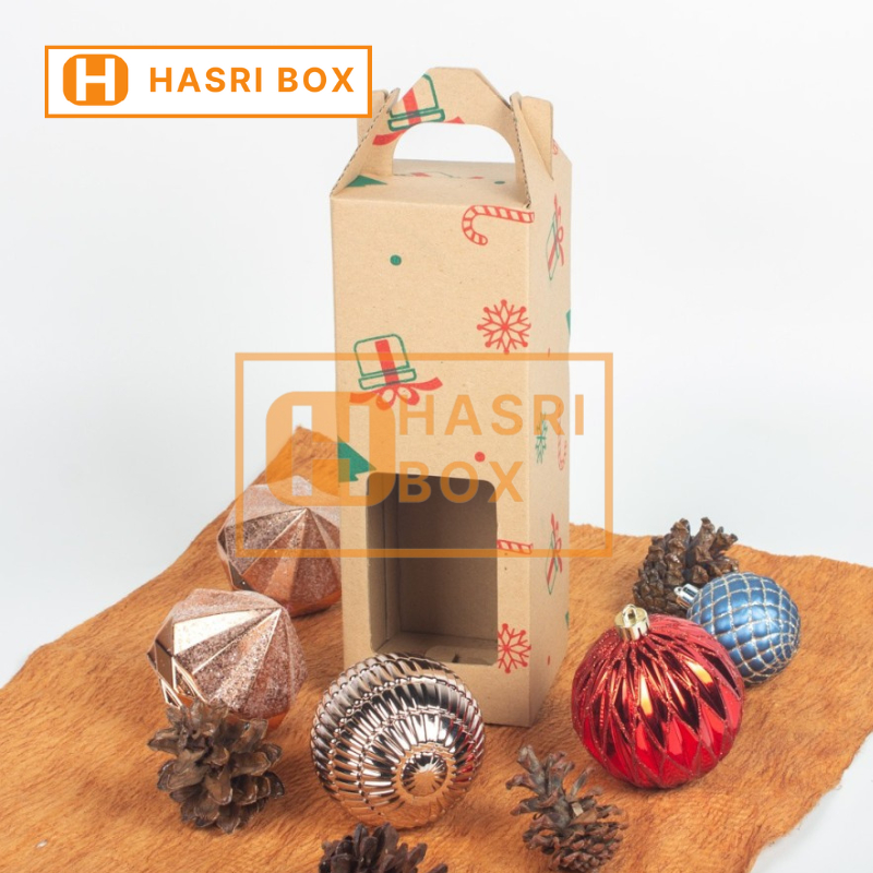 (10 pcs) Kardus Botol Kale 1Liter Parcel Natal Kotak Karton Dus Box Jinjing Kemasan Minuman Toples