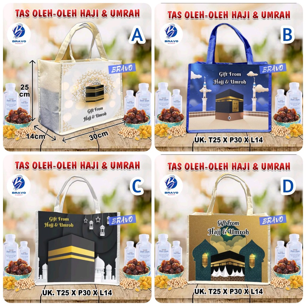 

Tas Oleh-Oleh Haji dan Umroh Tas Souvenir Ukuran Sedang Tebal / Tas Olhaj Minimalis Premium