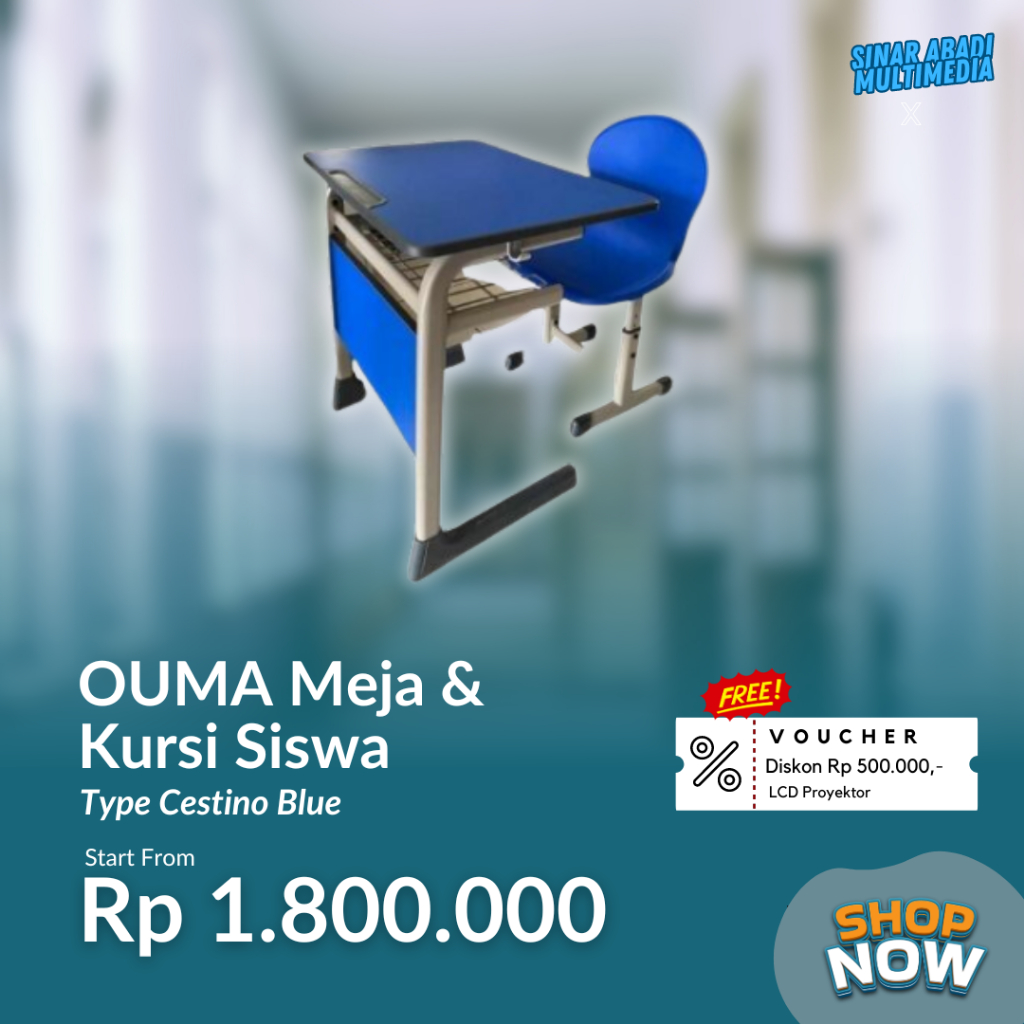Promo Meja Kursi Cestino Blue (Free Voucher LCD)