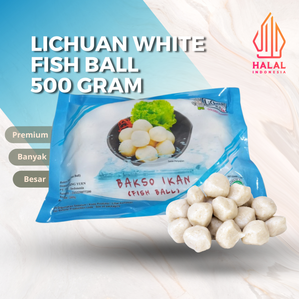

[GROSIR] LICHUAN WHITE FISH BALL BAKSO IKAN PUTIH 500 GRAM