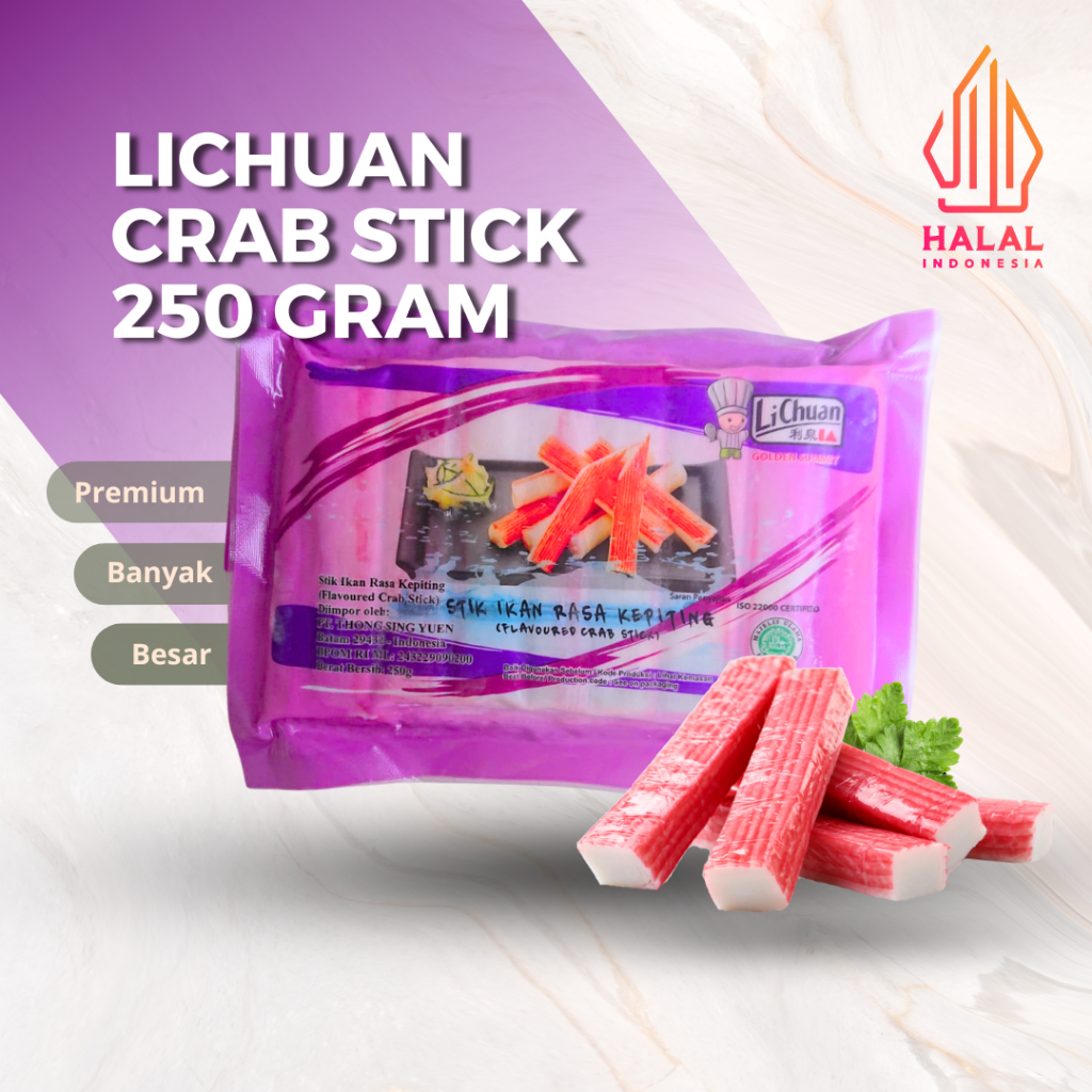 

[GROSIR] LICHUAN IMITATION CRAB STICK STIK IKAN RASA KEPITING 250 GRAM