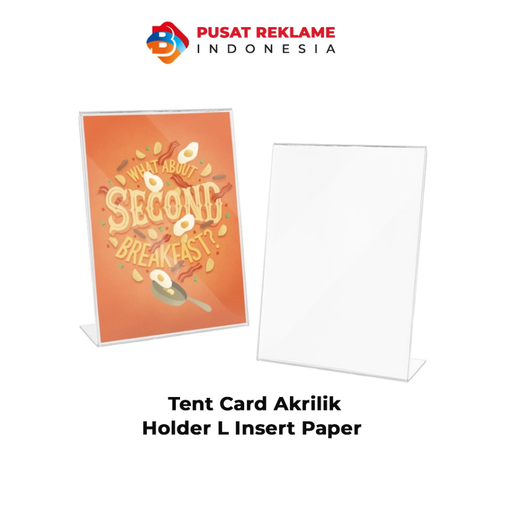 

Tent Card Akrilik Holder L Insert Paper Ukuran A6 A5 A4