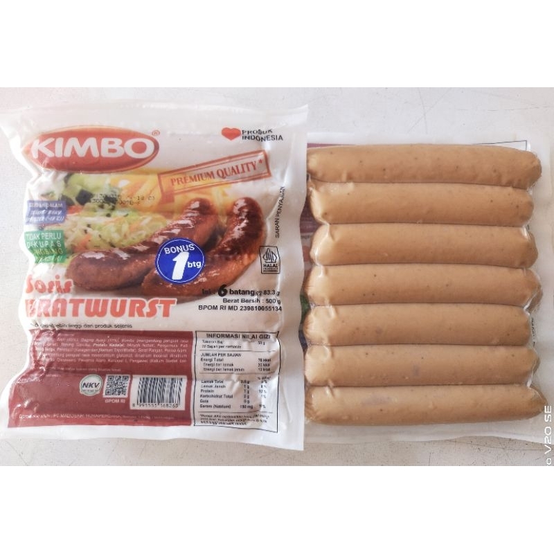 

KIMBO SOSIS BRATWURST 500gr isi 6 batang