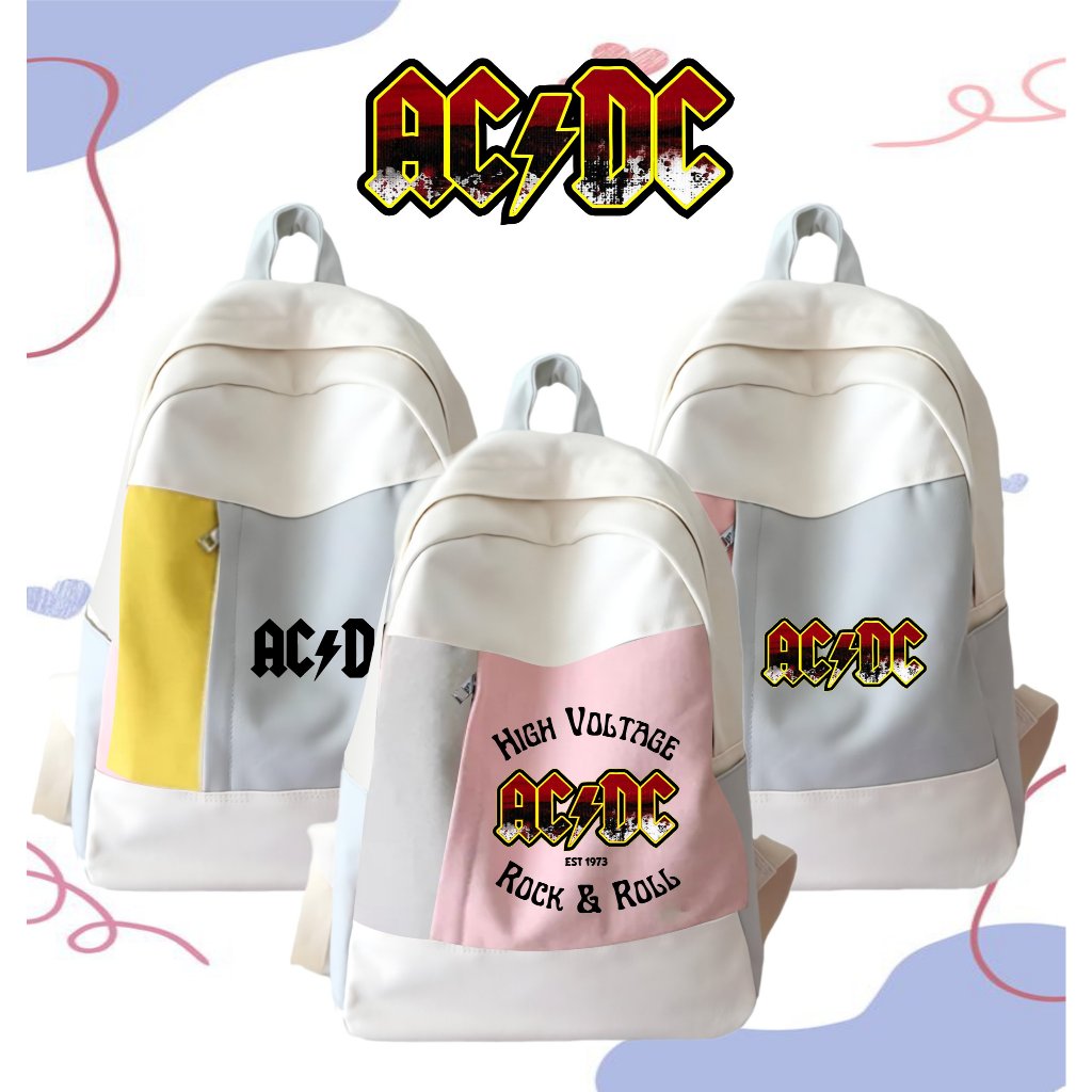 PVJ Tas Sekolah SMP SMA Anak Perempuan Laki2 Gambar Karakter ACDC