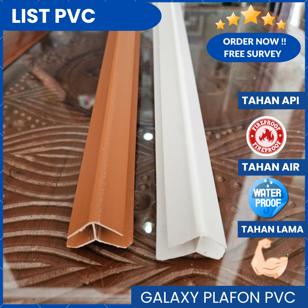 Lis Siku Plafon PVC Ukuran 4 METER/List Tutup Plafon/Lis Plafon PVC