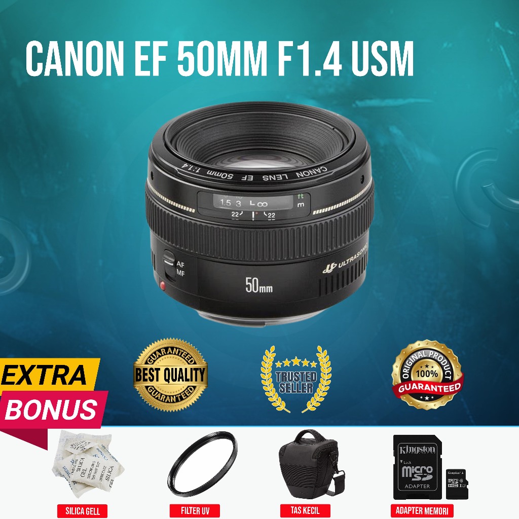 CANON EF 50MM F1.4 USM NORMAL MULUS MURAH ORIGINAL NORMAL MULUS MURAH (SECOND)