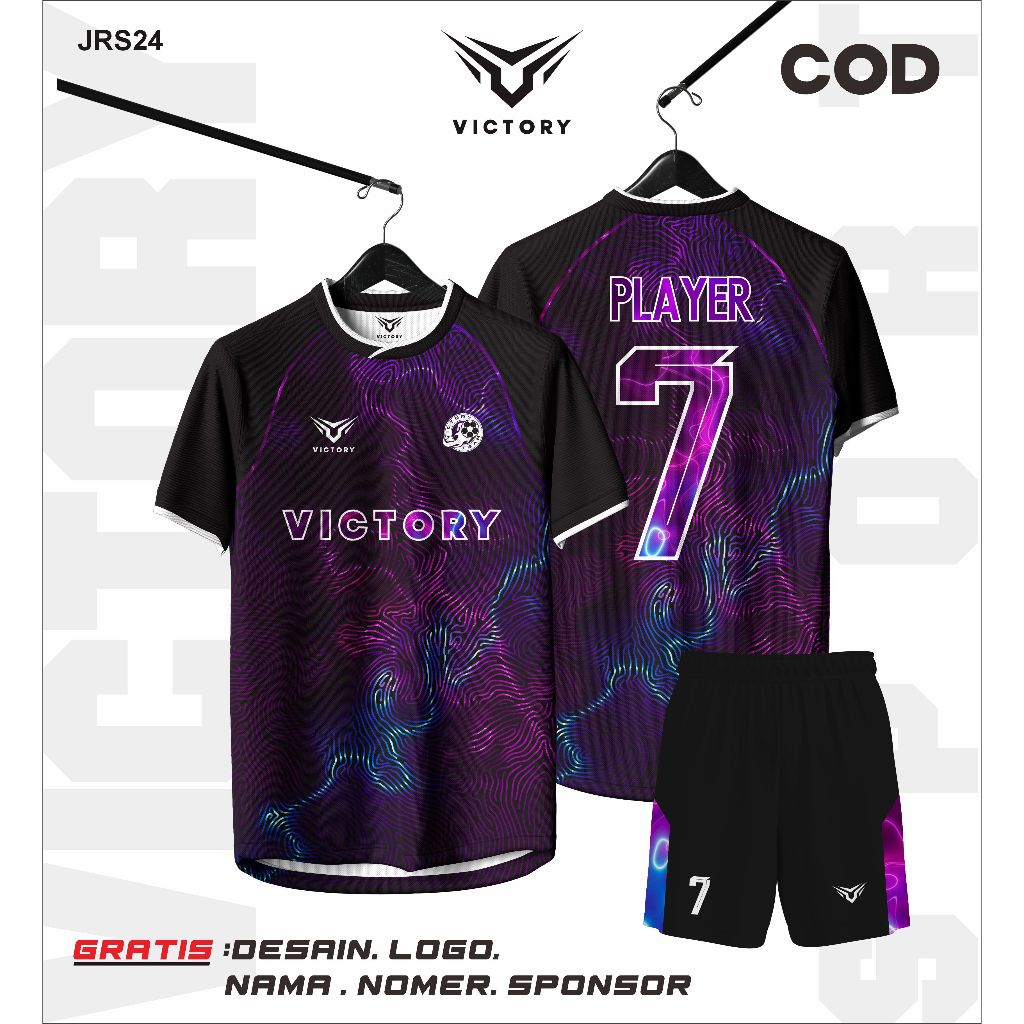 JERSEY FUTSAL FULL PRINTING 2024 FREE CUSTOM NAMA DAN NO PUNGGUNG WARNA HITAM UNGU BIRU