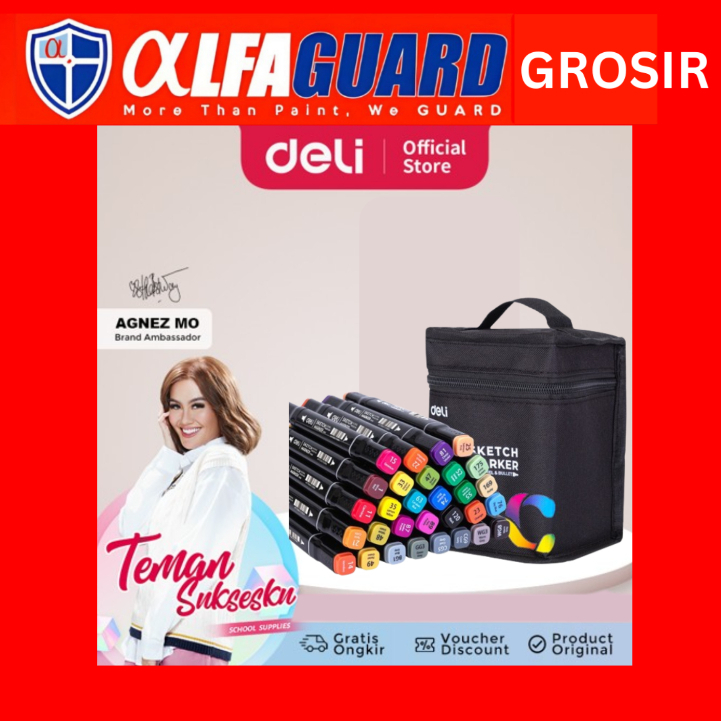 

Deli Sketch Marker Bag Spidol Warna Dengan Tas 30 Warna 70806-30