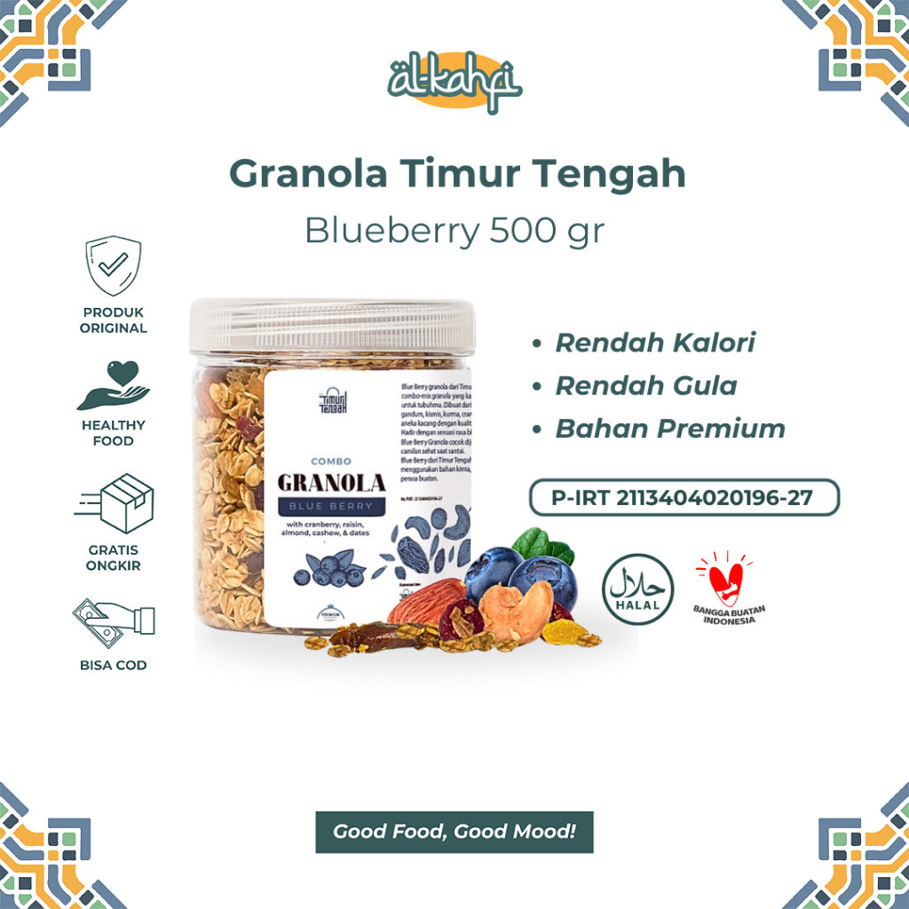 

Granola Blueberry Timur Tengah 250gr | Blueberry Granola Premium