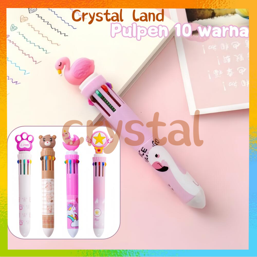 

Pena Karakter Mekanik 10 Warna / 10 Colors Cute Cartoon Ballpoint Pen / Pena Motif Teddy Bear / Pulpen Anak Anak