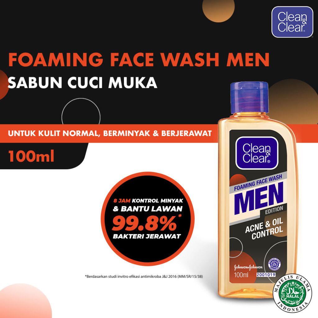 Clean & Clear Foaming Face Wash Men Sabun Cuci Muka Pria