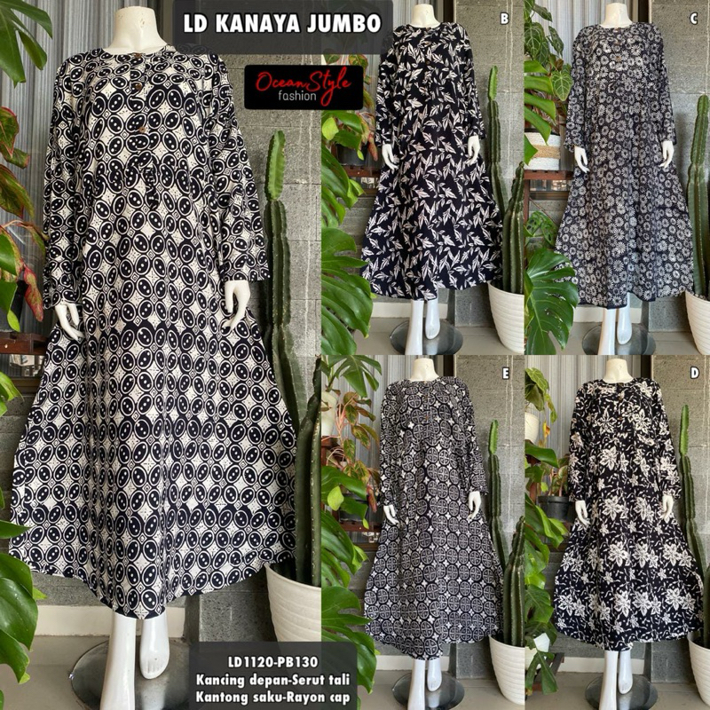 KANAYA JUMBO DASTER PANJANG BATIK RAYON CAP LD 120