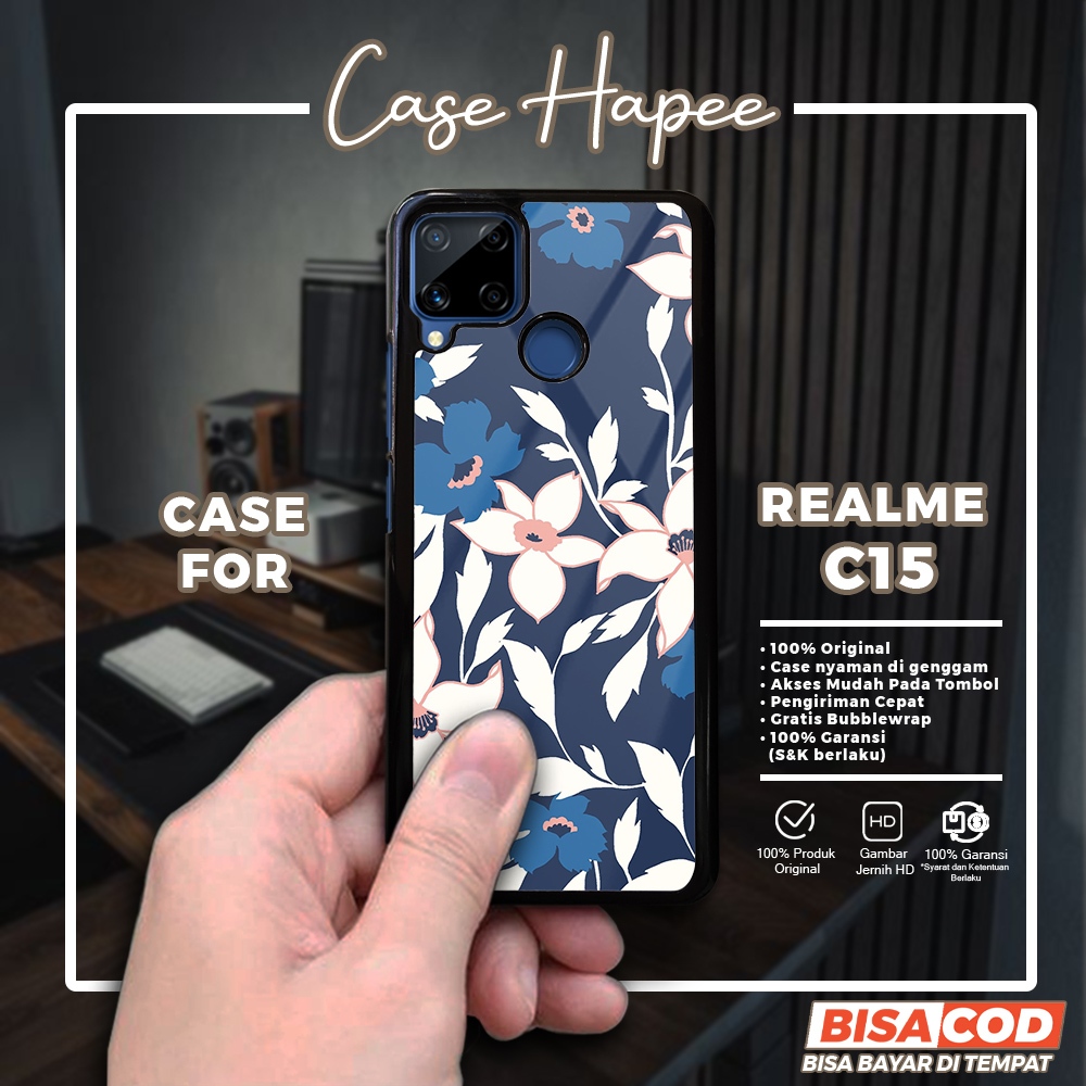 Case Realme C15 Casing Realme C15 [FLWR] Casehapee Case Glossy Case Aesthetic Custom Case Premium So