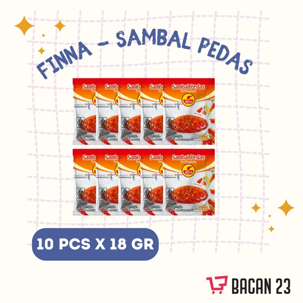 

Uleg Sambal Pedas Serbaguna (10 Sachet x 18 Gr) / Sambal Sachet - Sambal Instan / Bacan23 - Bacan 23