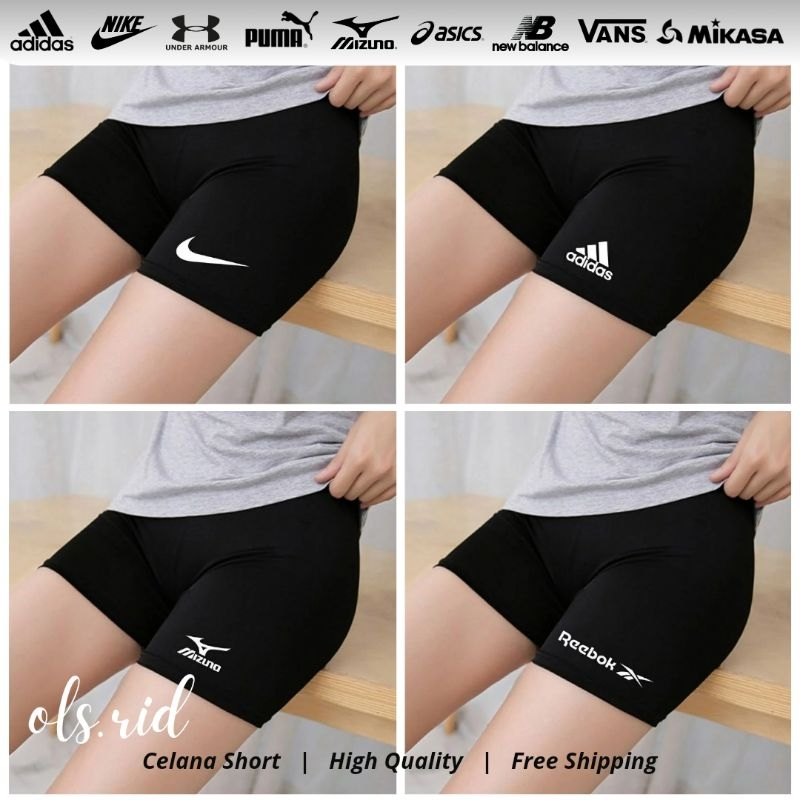 shot olahraga/shot dewasa pria dan wanita celana pendek wanita celana manset pendek/baselayer pendek