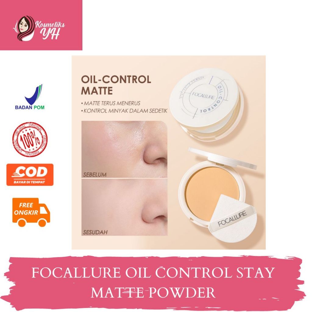 FOCALLURE NATURAL OIL CONTROL POWDER STAY MATTE ATAU BEDAK PADAT FOCALURE WATERPROOF