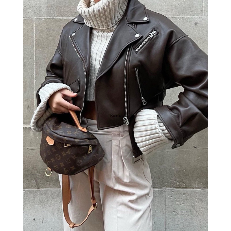 Jaket Kulit Wanita Double Rider Oversize