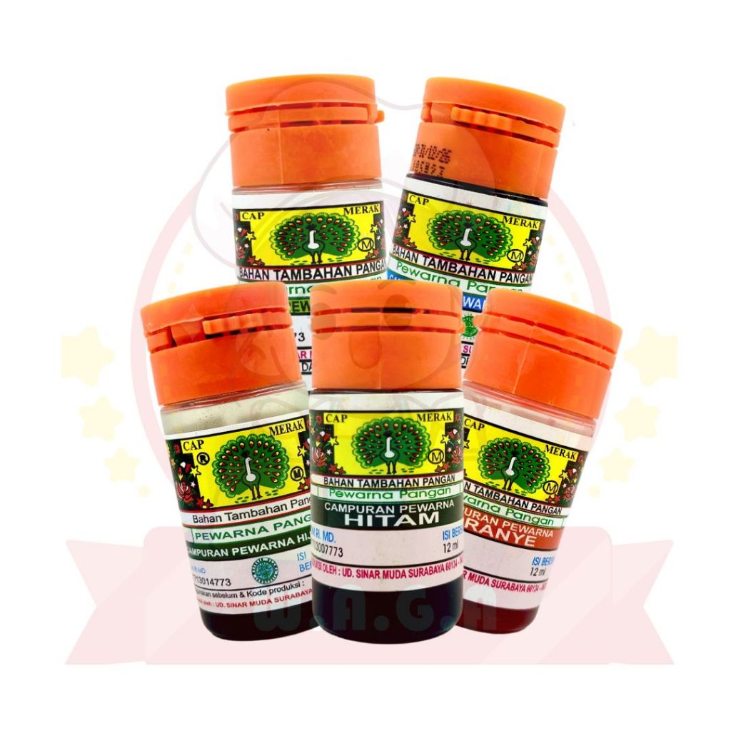 

PEWARNA MAKANAN CAIR / PEWARNA CAIR CAP MERAK 12 ML