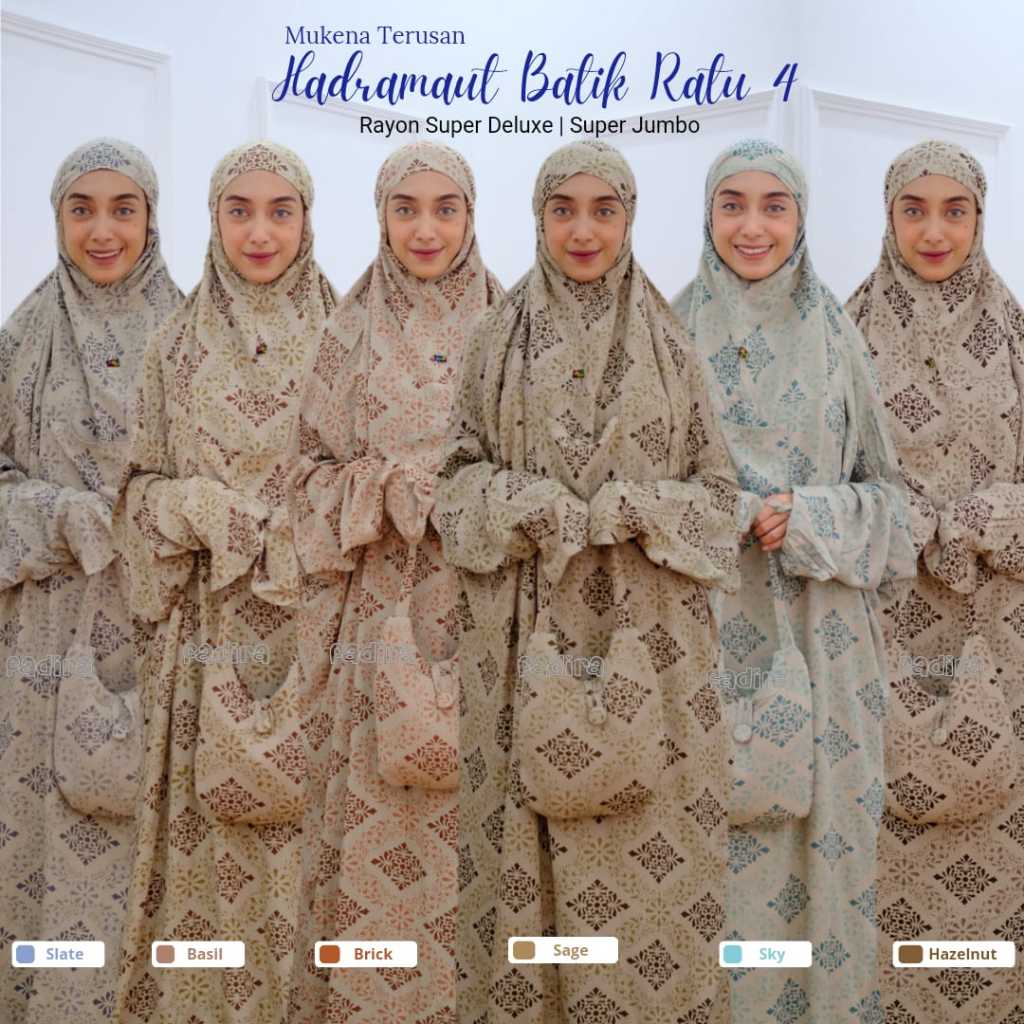 Mukena Terusan Batik Ratu 4/ Mukena Terusan Motif/ Telekung Jumbo