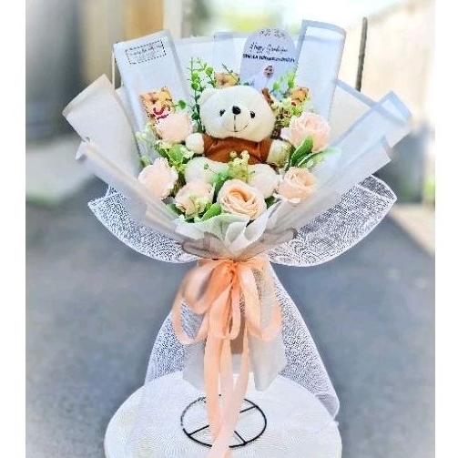 Buket Bunga Boneka Wisuda Besar