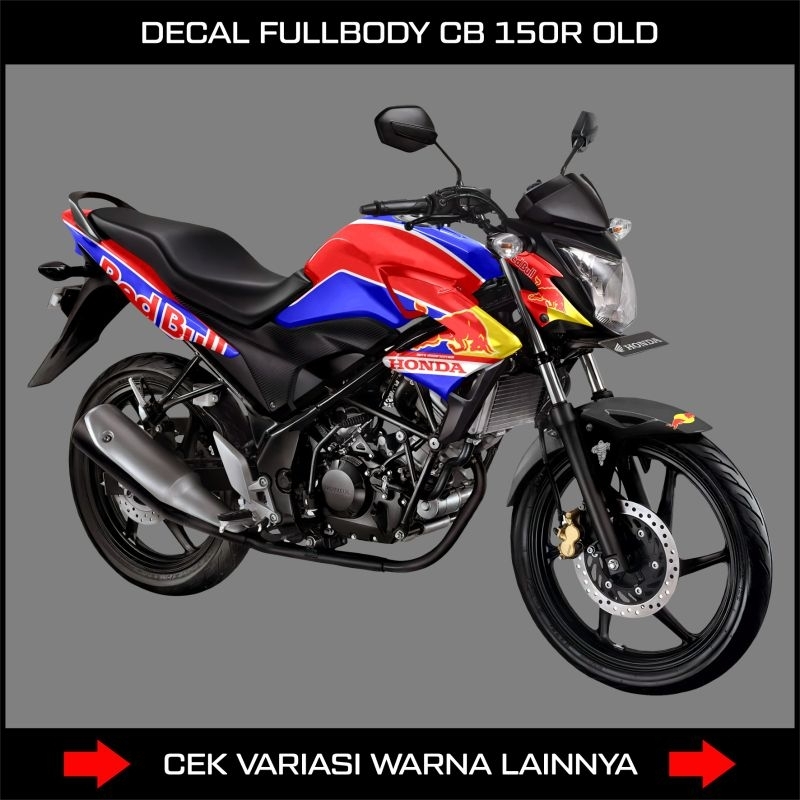 DECAL CB150R OLD CUSTOM RED BULL / STIKER MOTOR HONDA CB150 FULL BODY / STOCK DECAL