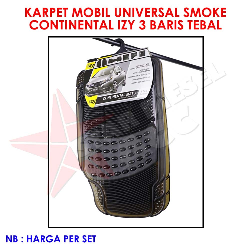 KARPET MOBIL CONTINENTAL HITAM TRANSPARAN UNIVERSAL 3 BAGIAN