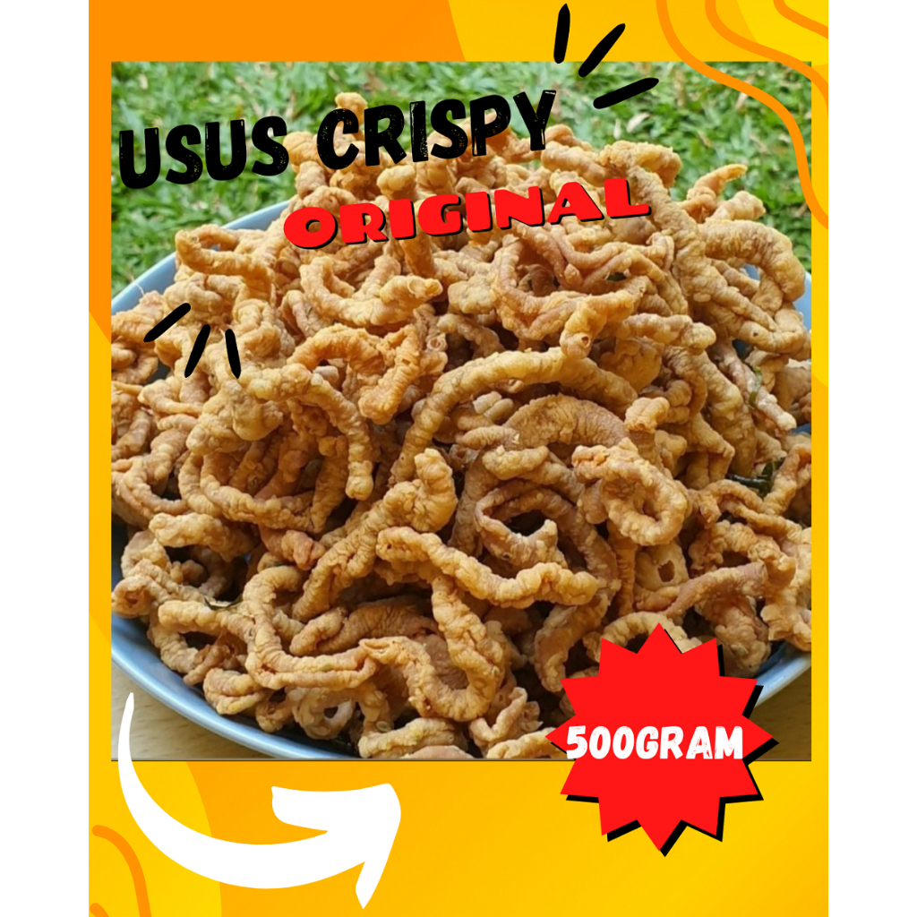 

KERIPIK USUS ISI 1/2 KG / KRIPIK USUS AYAM / KERIPIK USUS KILOAN / KERIPIK USUS ASIN GURIH