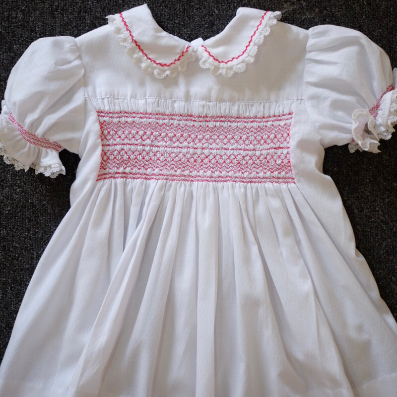 Smocked Dress Red Preloved