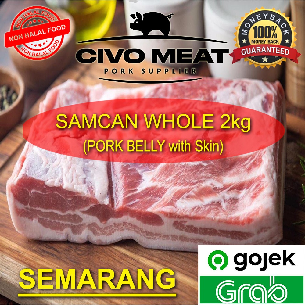 Samcan Kulit Whole utuh 2kg Untuk babi panggang (Pork Belly)