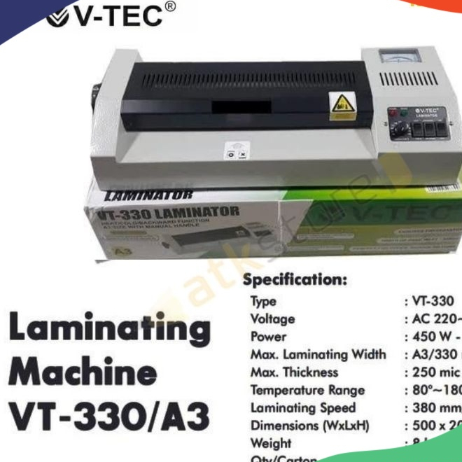 

V-TEC MESIN LAMINATING+ HANDLE A3 TYPE VT-330 || LAMINATOR WITH HANDLE ORIGINAL V-TEC HOT-COOL-BACKWARD